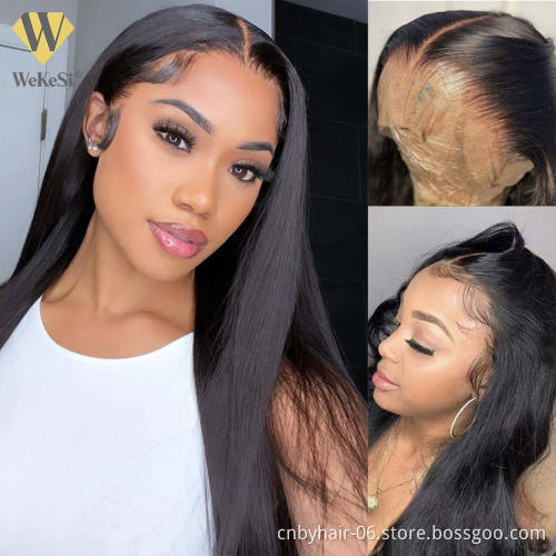 Brazilian Virgin Remy Hair Lace Wigs Pre Plucked 13X4 150% Density Deep T Shape Middle Part HD Lace Frontal Human Hair Wigs